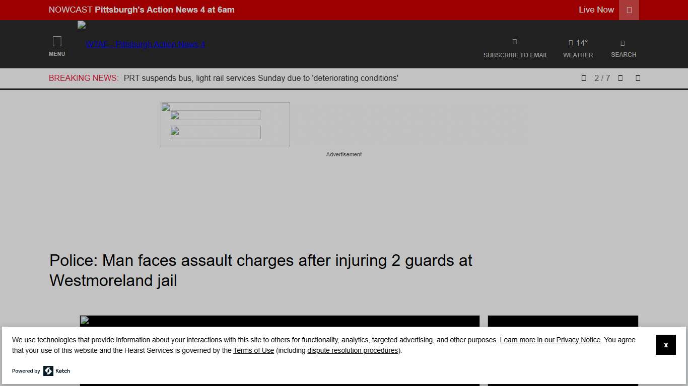 Police: Man faces assault charges after injuring 2 guards at Westmoreland jail